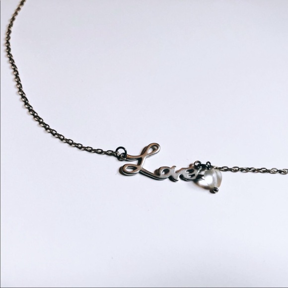 ‘ Love ‘ Silver Necklace - Picture 3 of 7